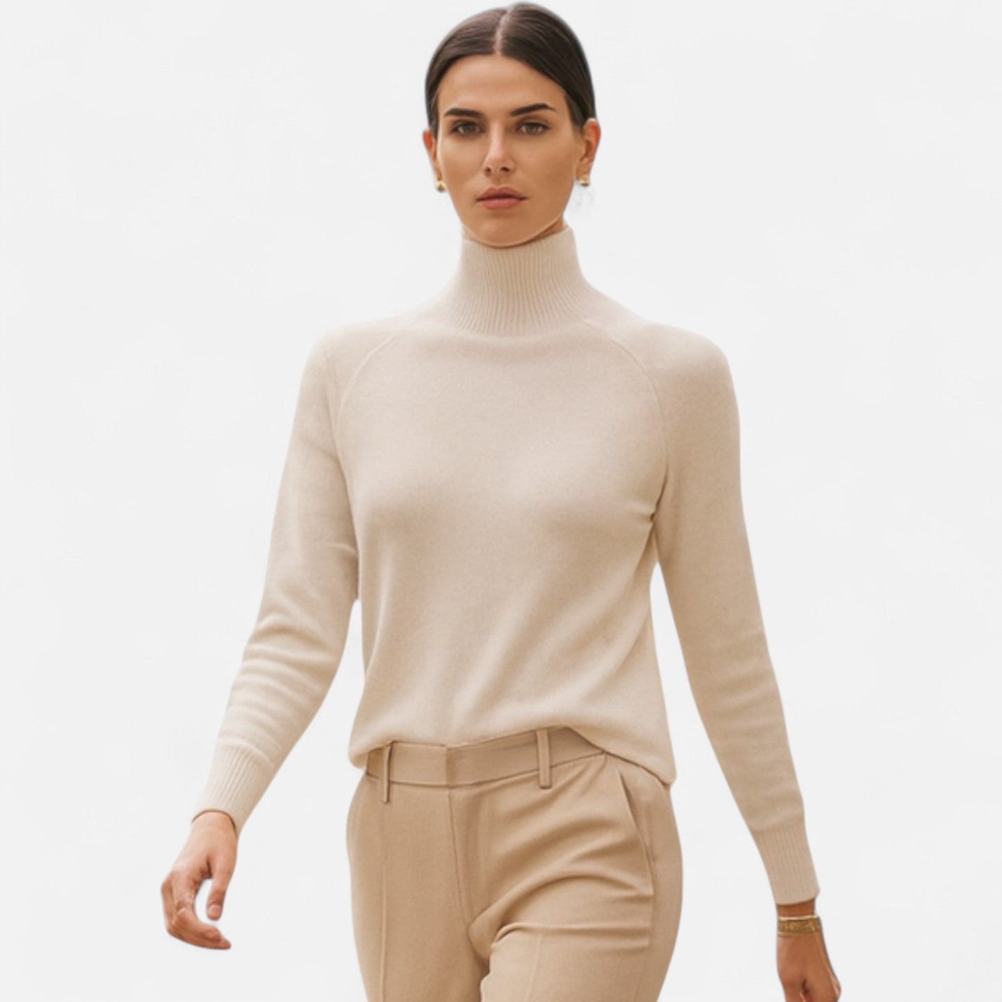 Echwear Women's Merino Wool & Cashmere Mock-Neck Sweater