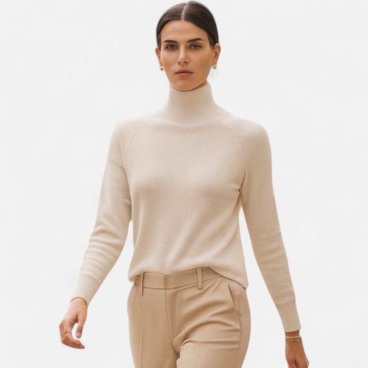 Echwear Women's Merino Wool & Cashmere Mock-Neck Sweater