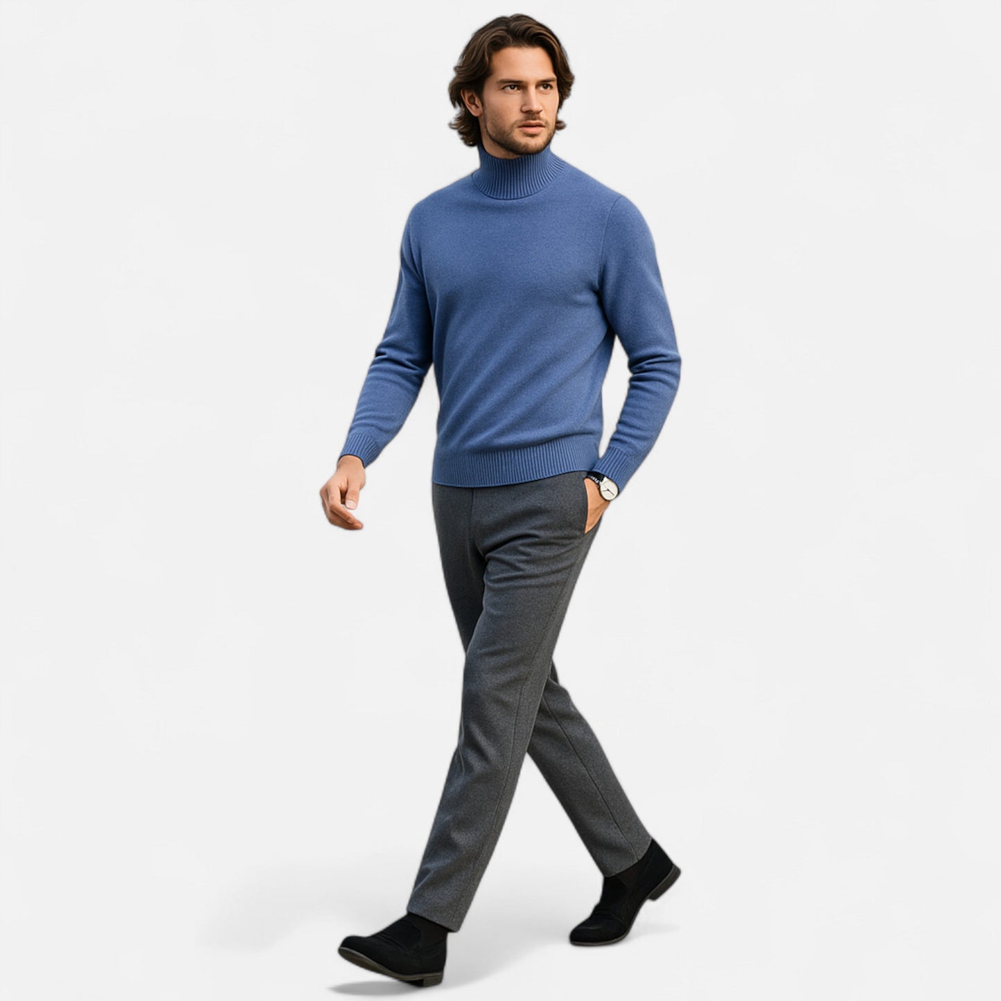 Echwear Men’s Pure Wool Turtleneck Sweater