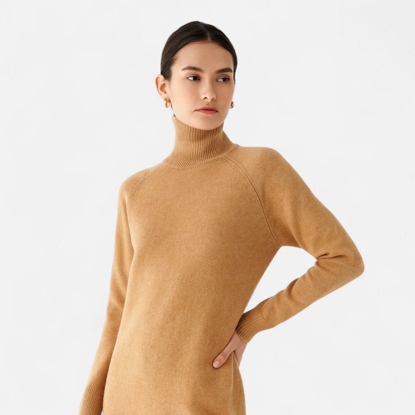 Echwear Women's Merino Wool & Cashmere Mock-Neck Sweater