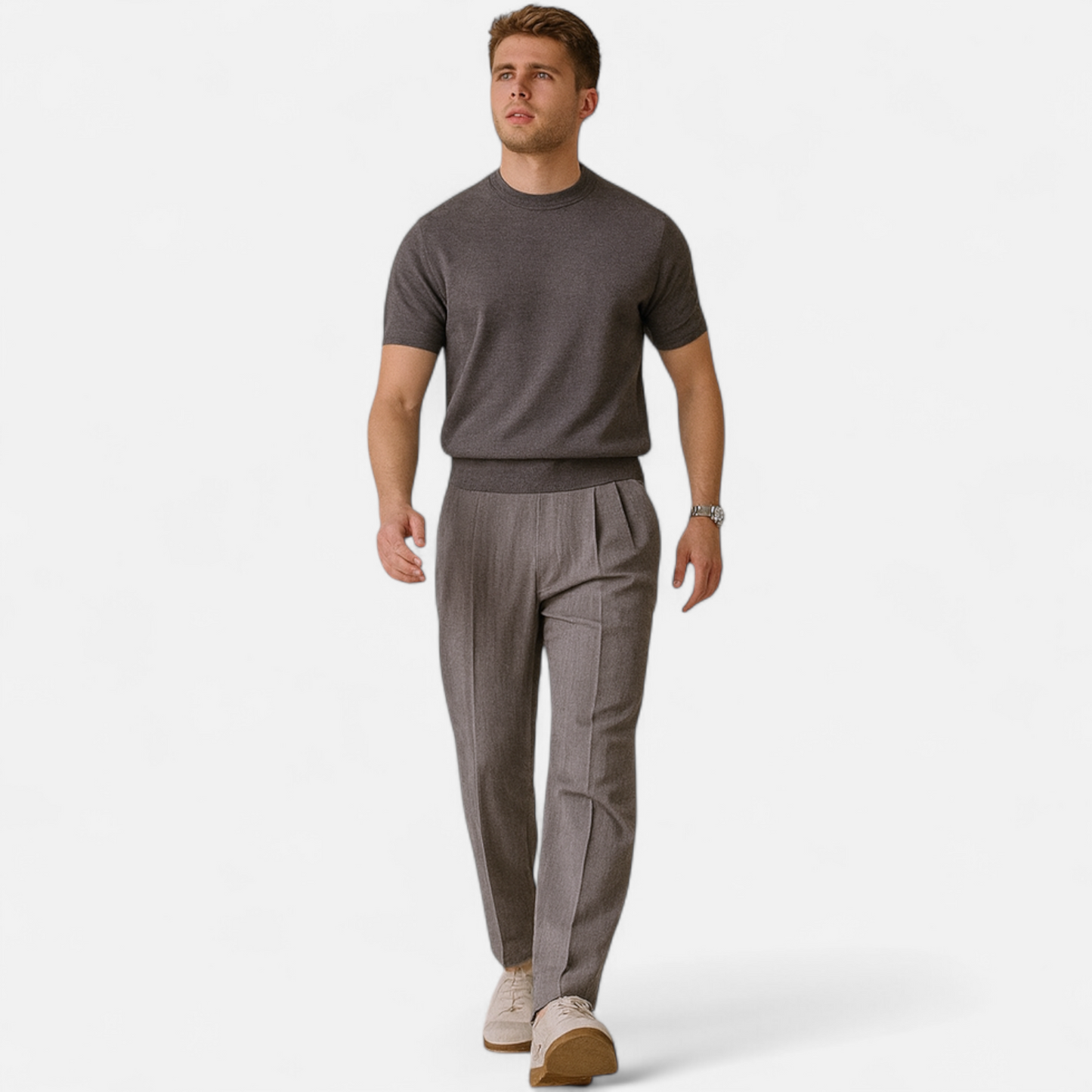 Echwear Men’s Slim-Fit Knitted T-Shirt