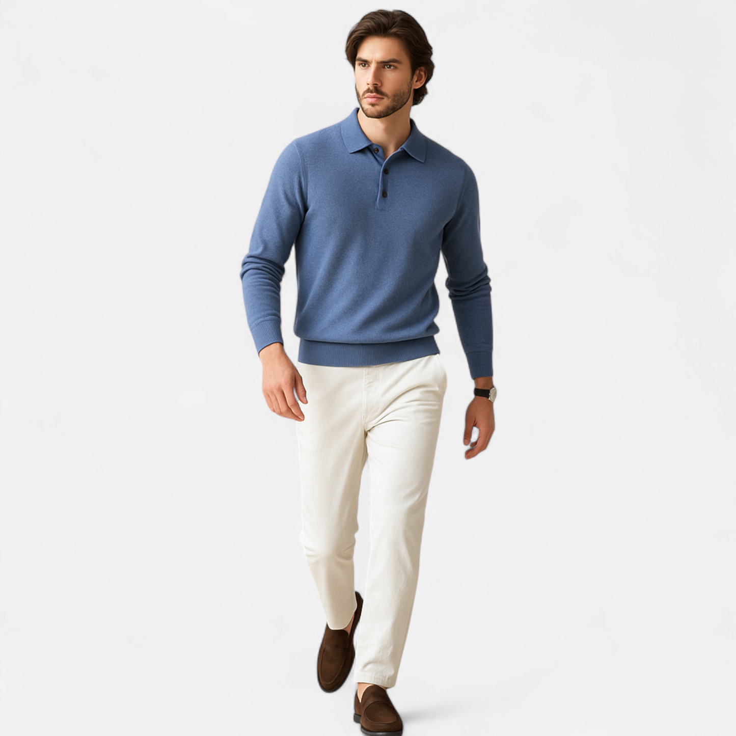Echwear Men’s Merino Wool Polo Sweater