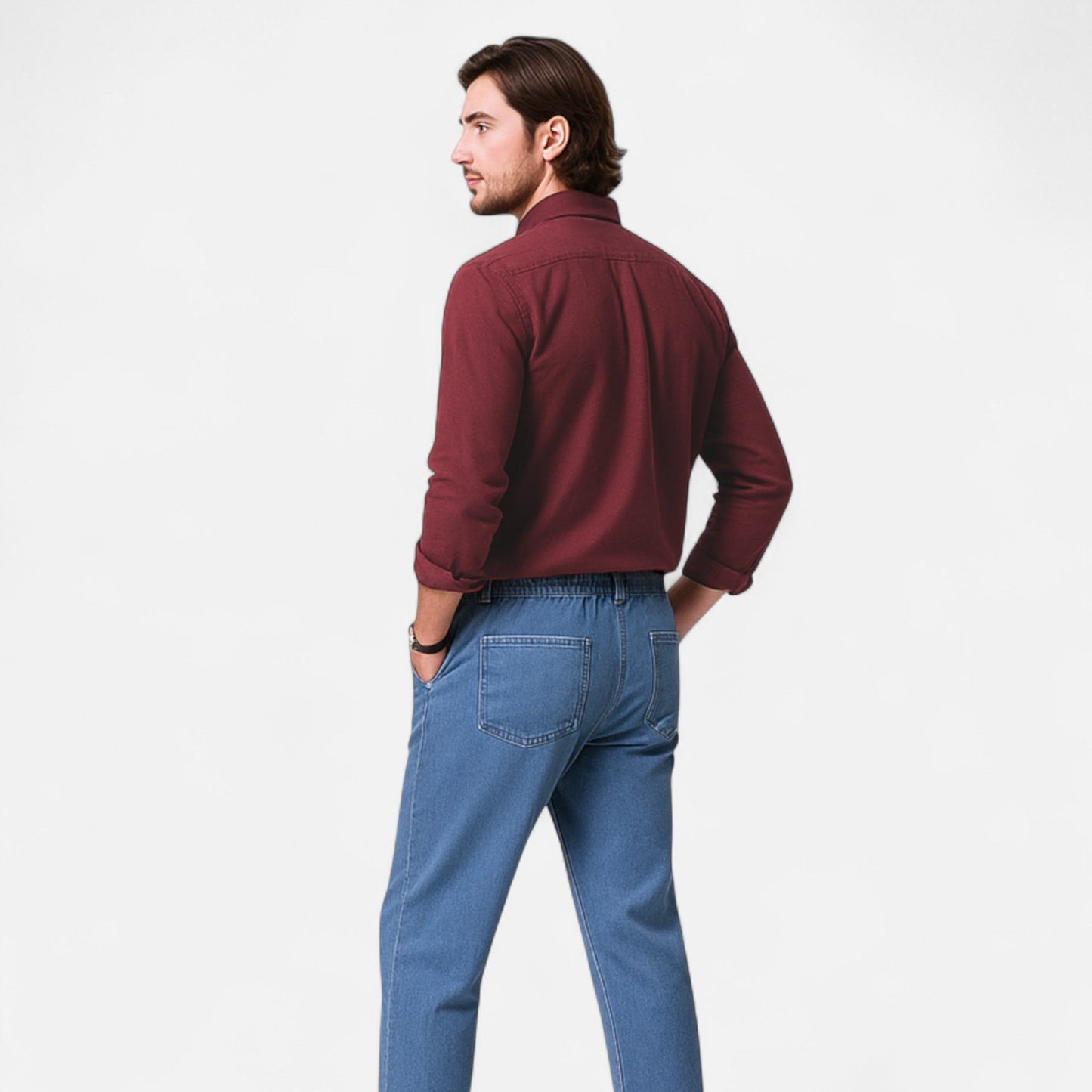 Echwear Men’s Solid Long-Sleeve Business Shirt