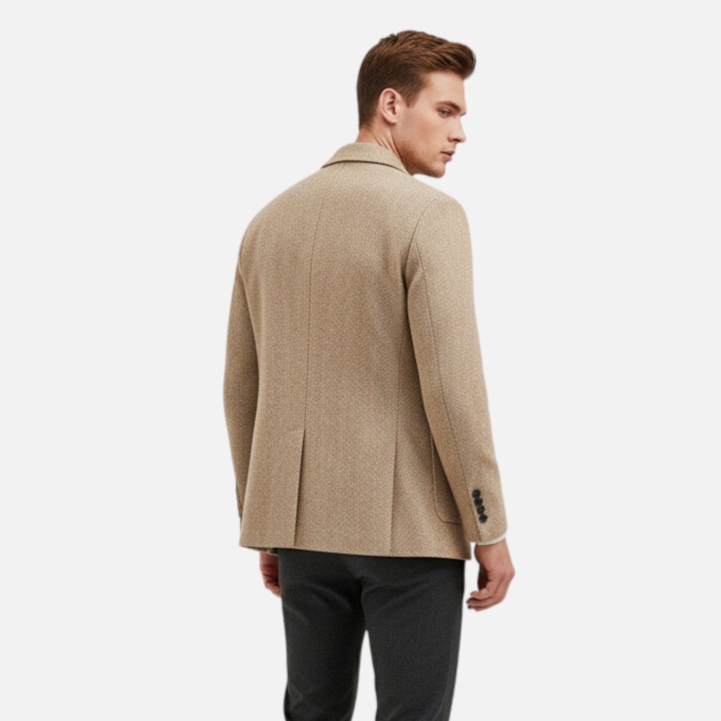 Echwear Men’s Wool Blend Jacket – Business Lapel Elegance