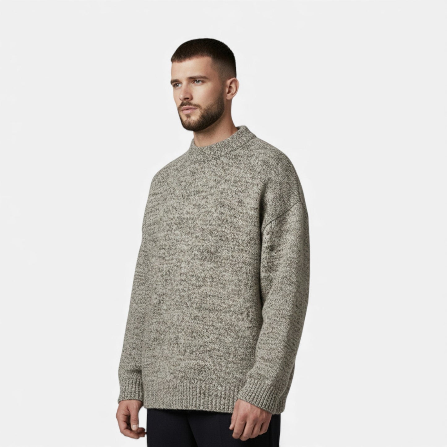 Echwear Men’s Wool-Effect Crew Neck Sweater