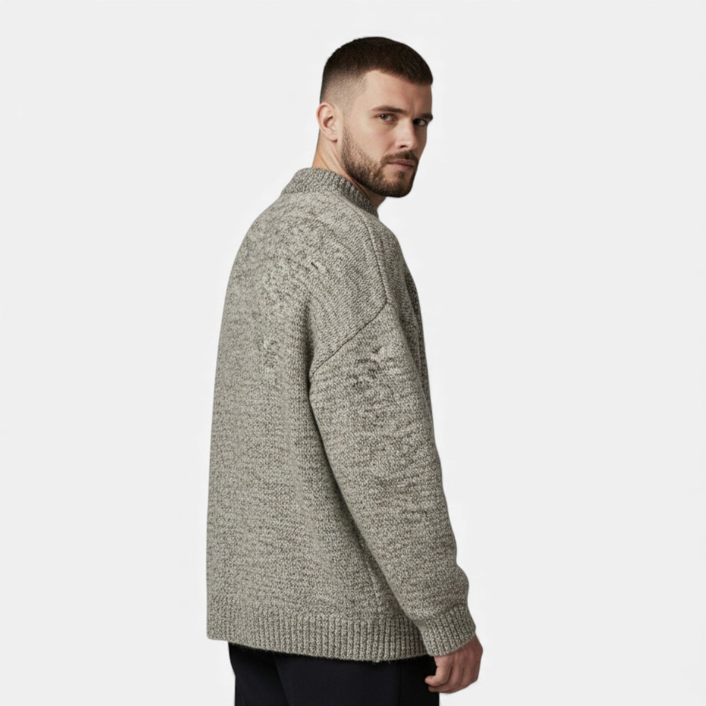 Echwear Men’s Wool-Effect Crew Neck Sweater