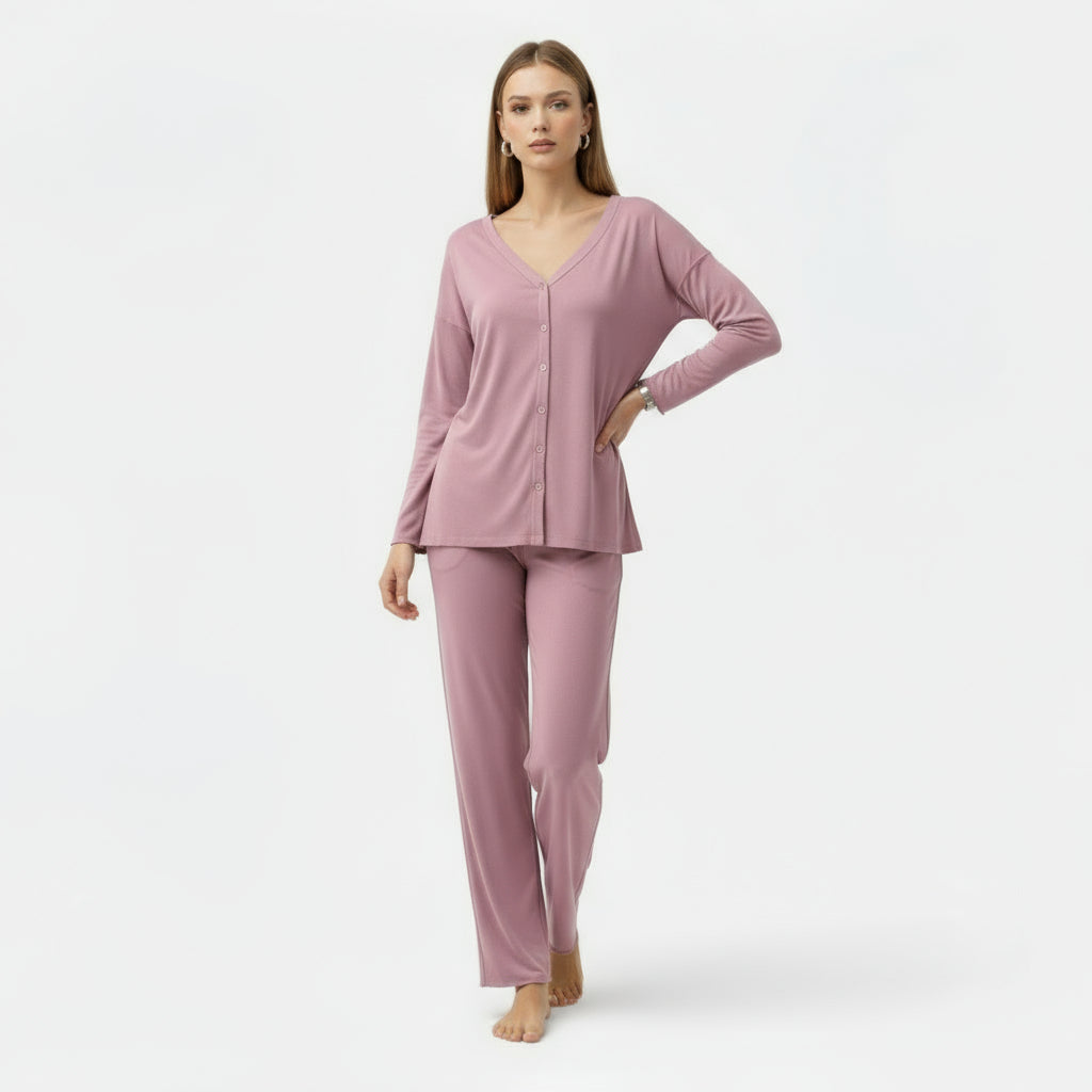 Echwear Women’s Two-Piece Cashmere-Touch Loungewear Set