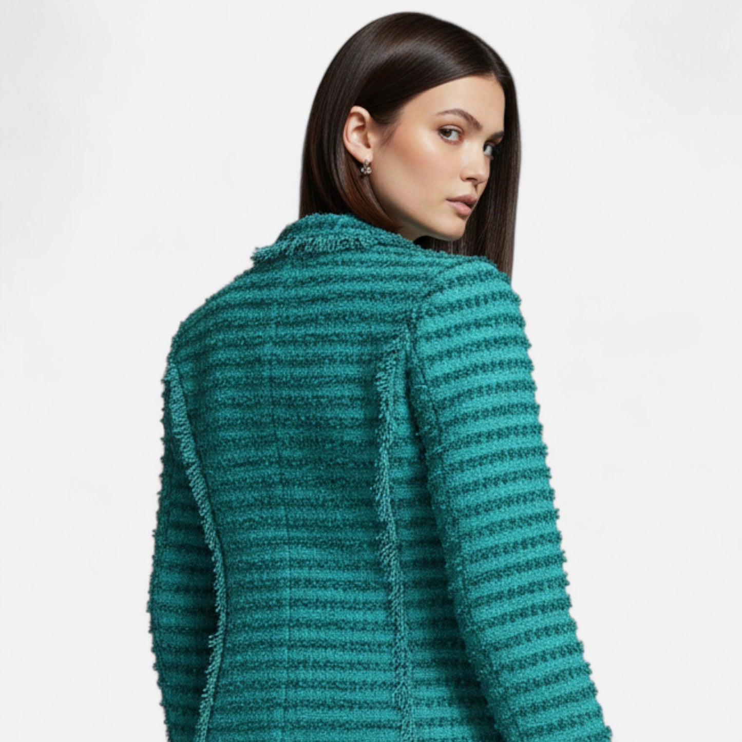 Echwear Women’s Tweed Blazer – Slim Fit with Tassel Fringe