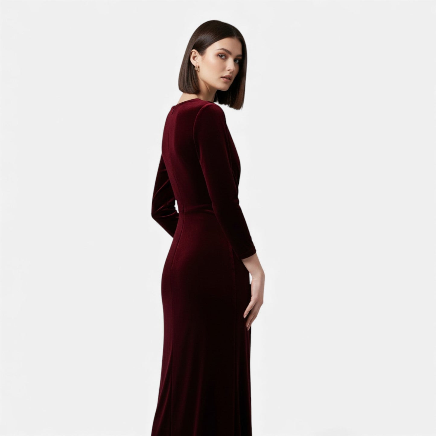 Echwear Women’s Velvet Draped Wrap Dress