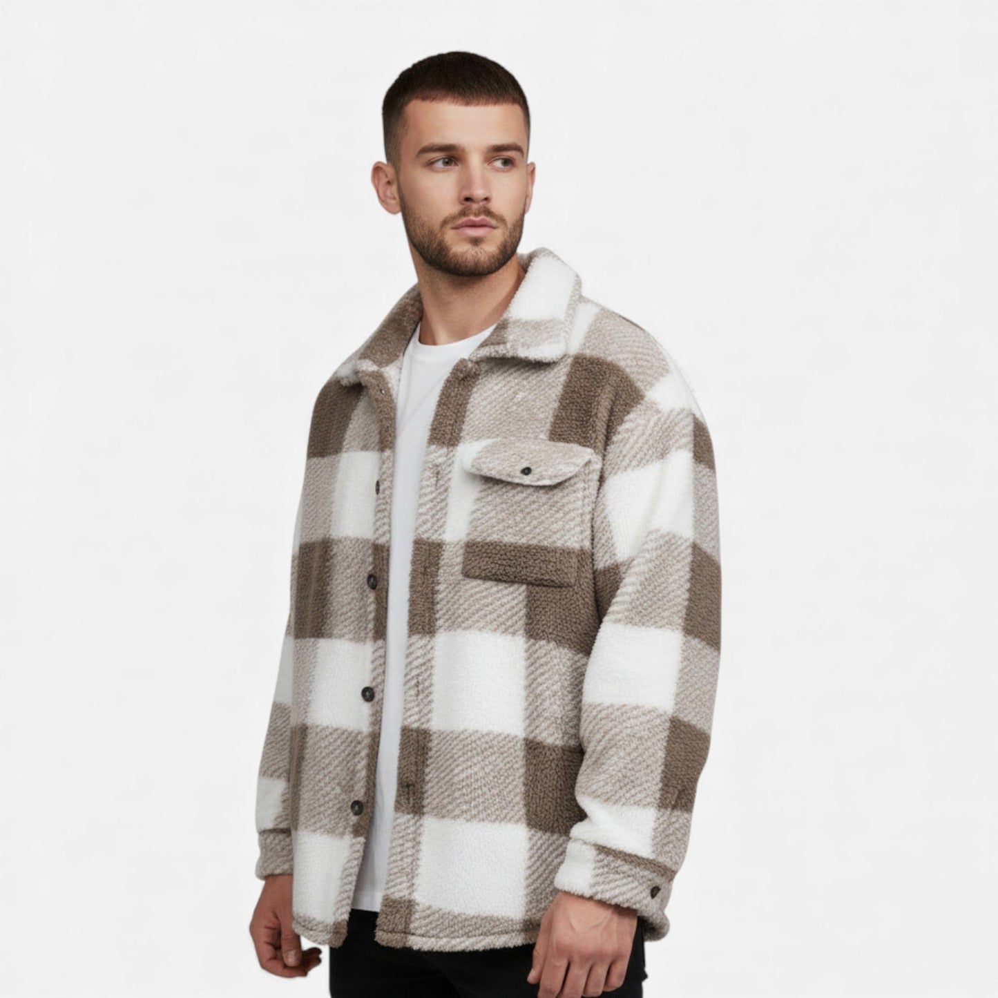 Echwear Men’s Velvet Plush Rabbit Fur Jacket