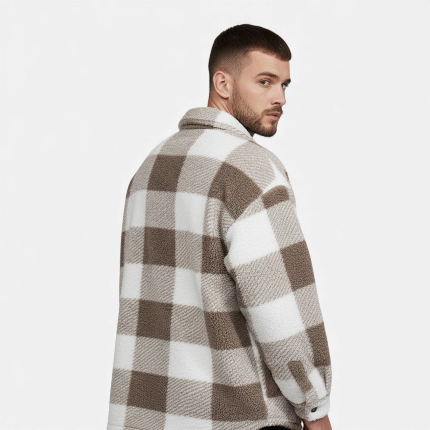 Echwear Men’s Velvet Plush Rabbit Fur Jacket