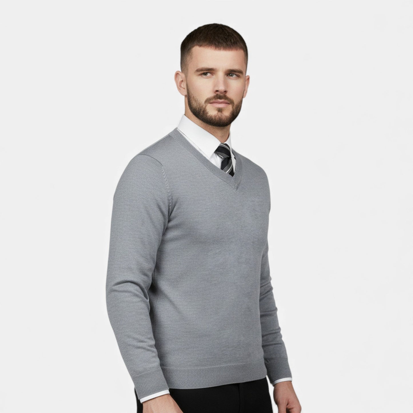 Echwear Men’s V-Neck Knit Sweater for Autumn/Winter