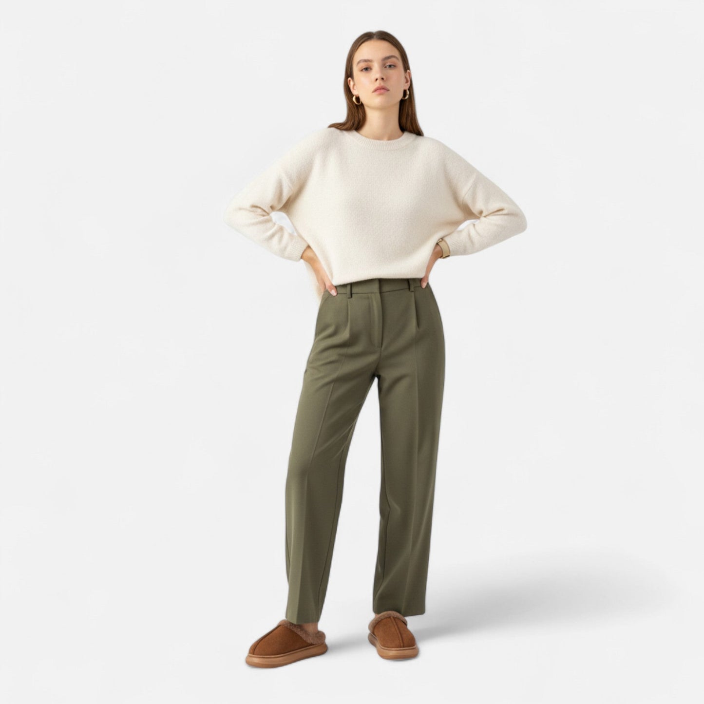 Echwear Women’s Plush Cashmere-Touch Platform Slippers