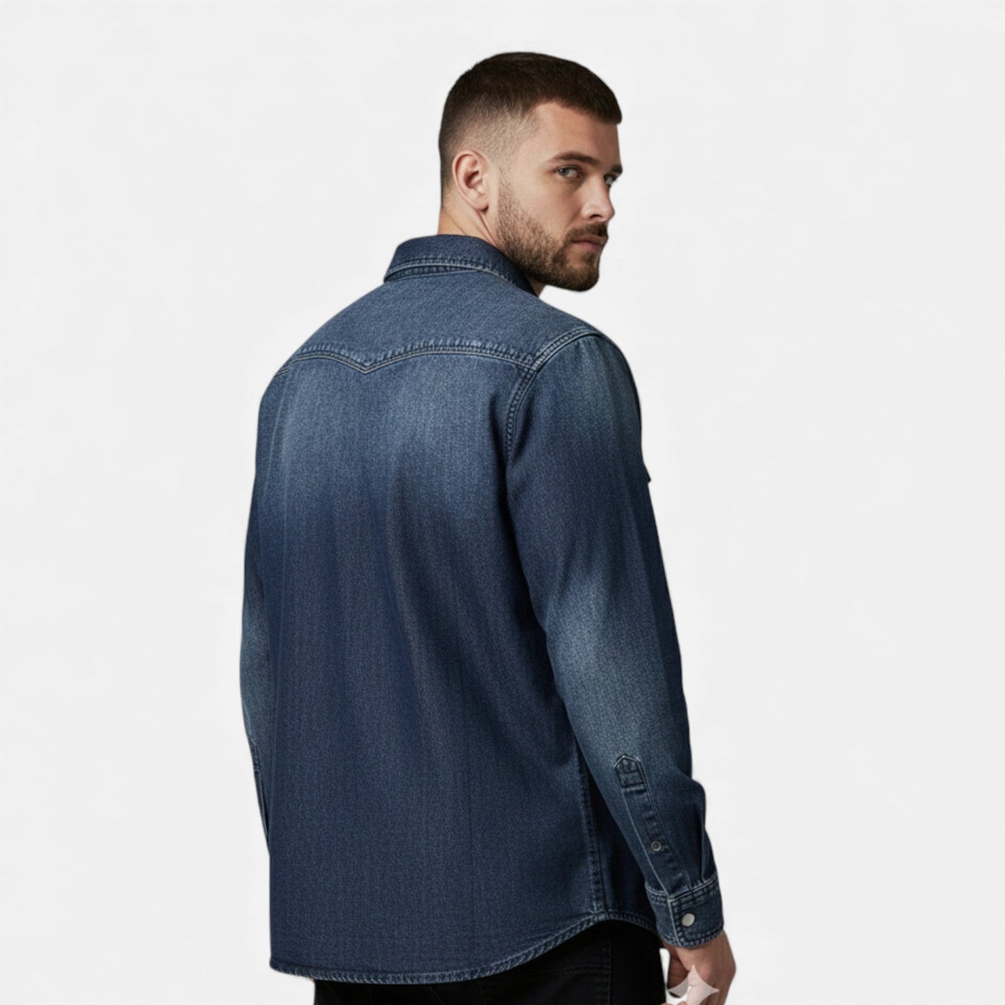 Echwear Men’s Loose-Fit Denim Shirt for Autumn/Winter