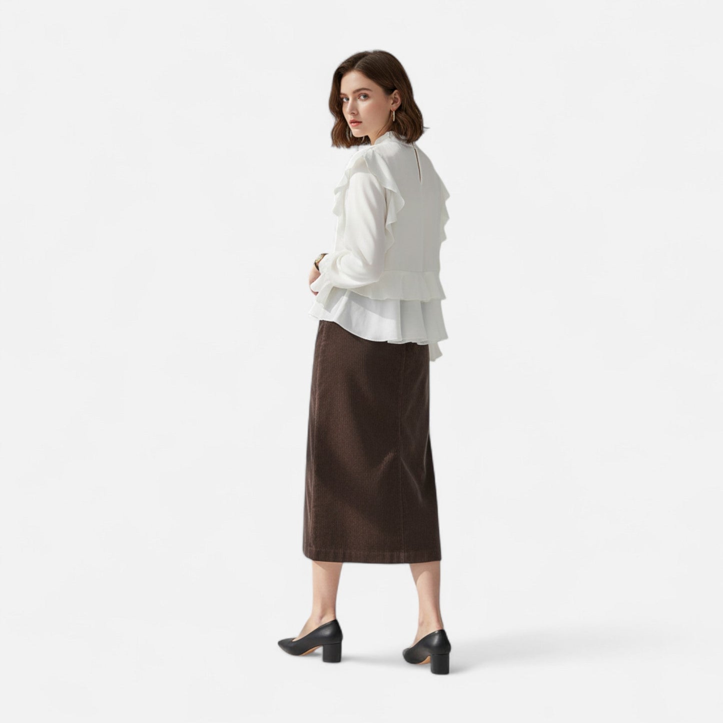 Echwear Women's Elegant Corduroy Skirt
