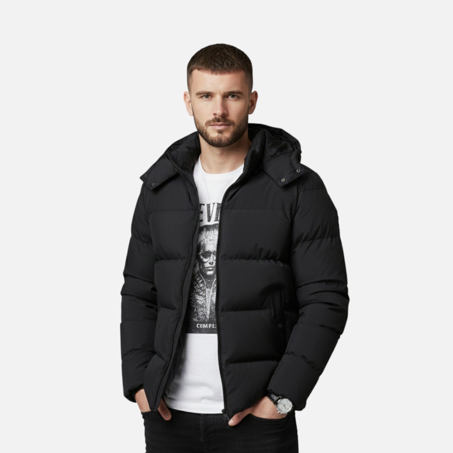 Echwear Men’s Hooded Puffer Jacket – Timeless Cold Weather Layer