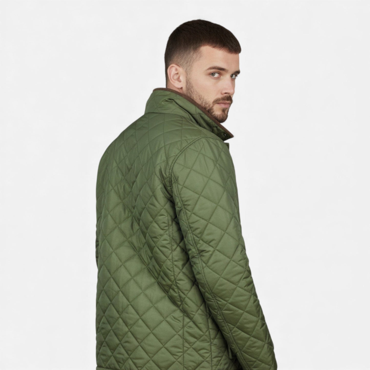 Echwear Men’s Quilted Gold Fleece-Lined Jacket