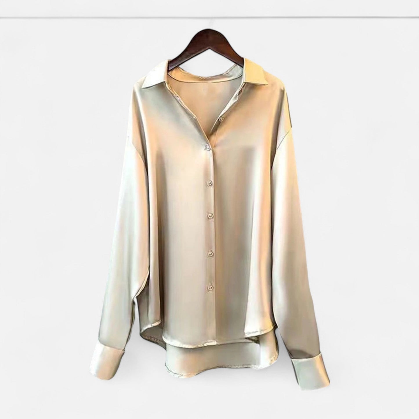 Echwear Women’s Silk Satin Blouse – Autumn Poise Edition