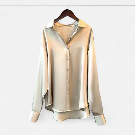Echwear Women’s Silk Satin Blouse – Autumn Poise Edition