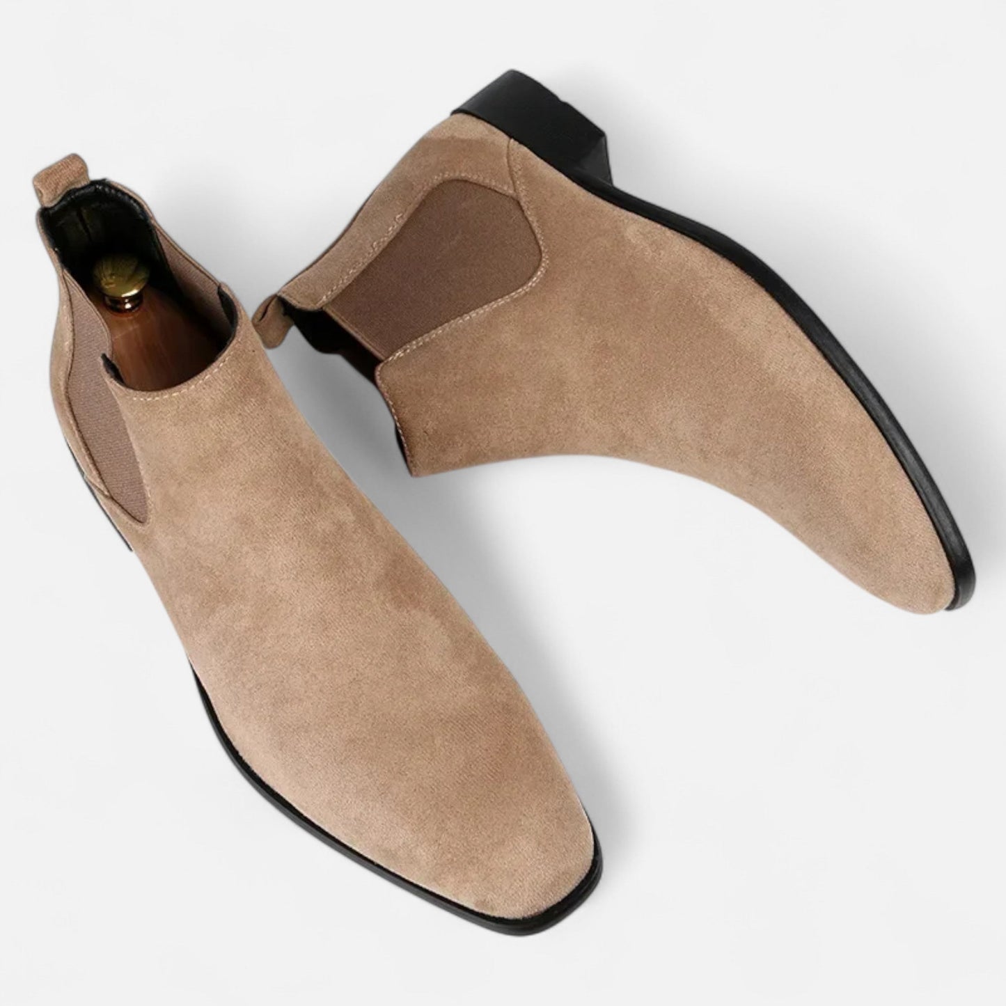 Echwear Men’s Suede Square-Toe Chelsea Boots