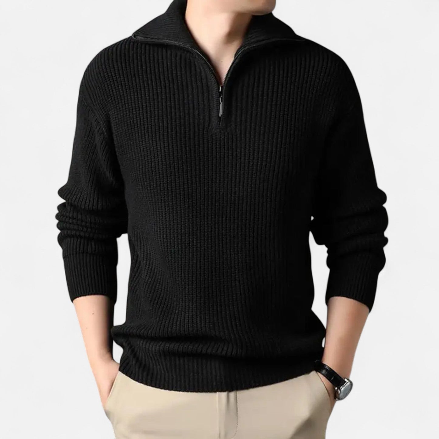 Echwear Men’s Wool-Blend Half-Zip Sweater