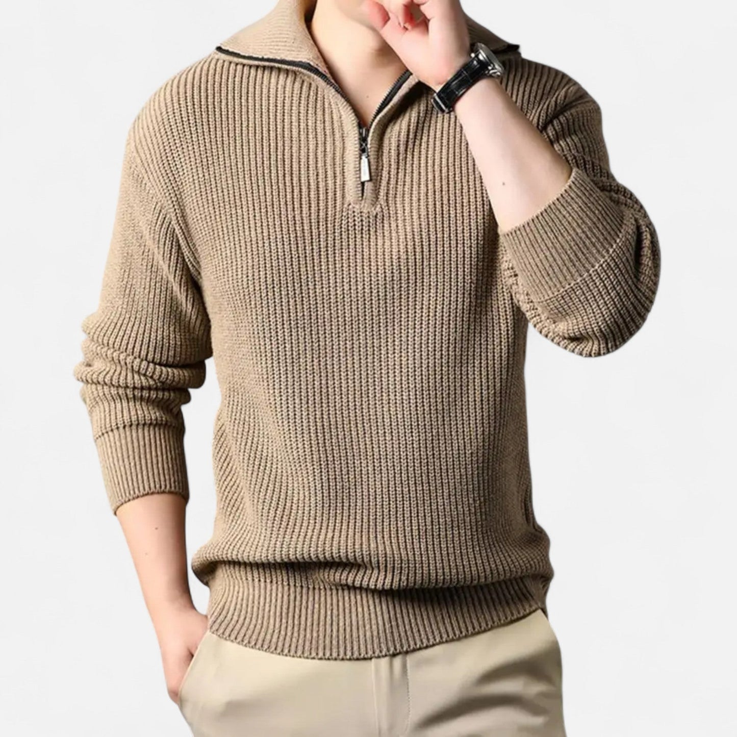 Echwear Men’s Wool-Blend Half-Zip Sweater