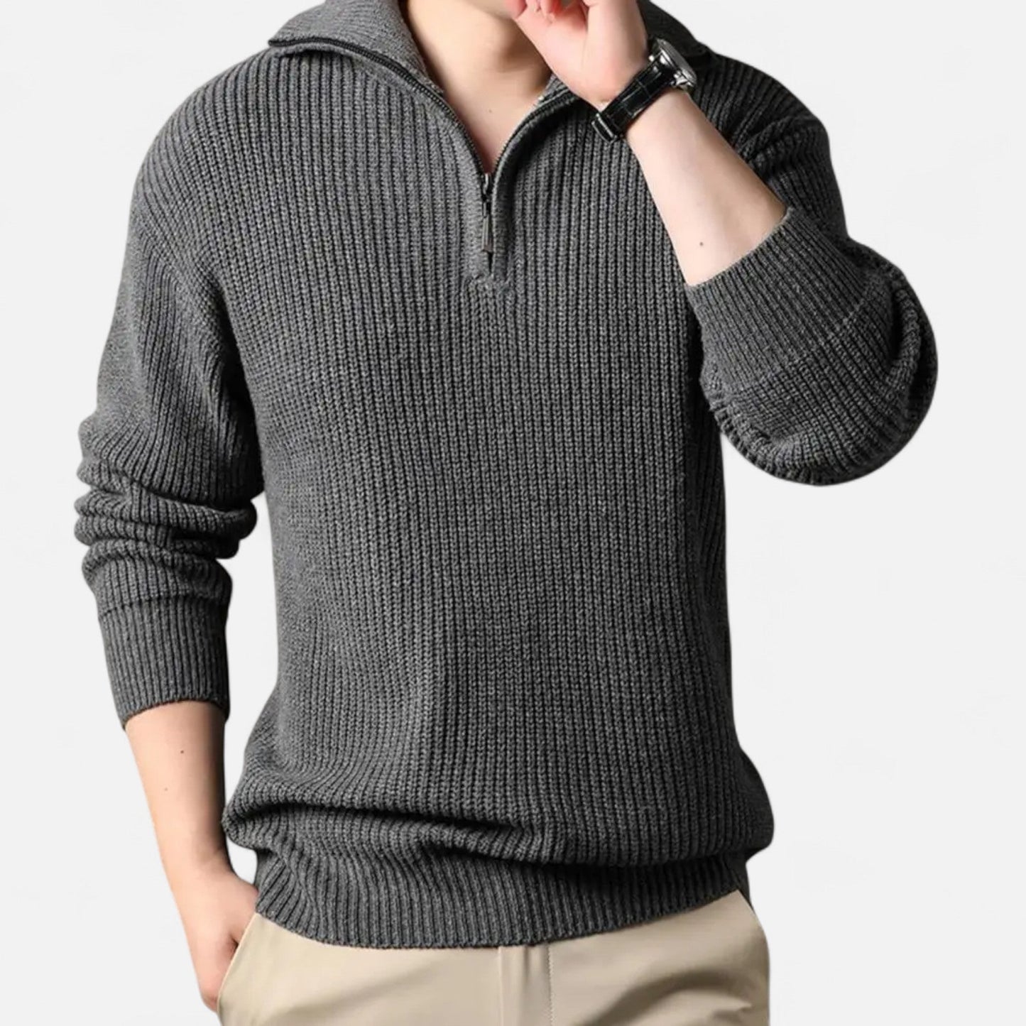 Echwear Men’s Wool-Blend Half-Zip Sweater