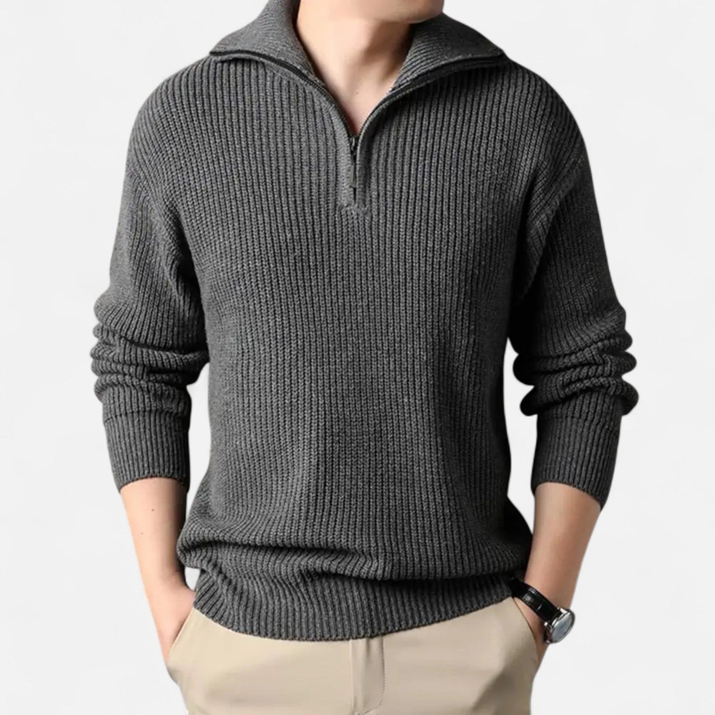 Echwear Men’s Wool-Blend Half-Zip Sweater