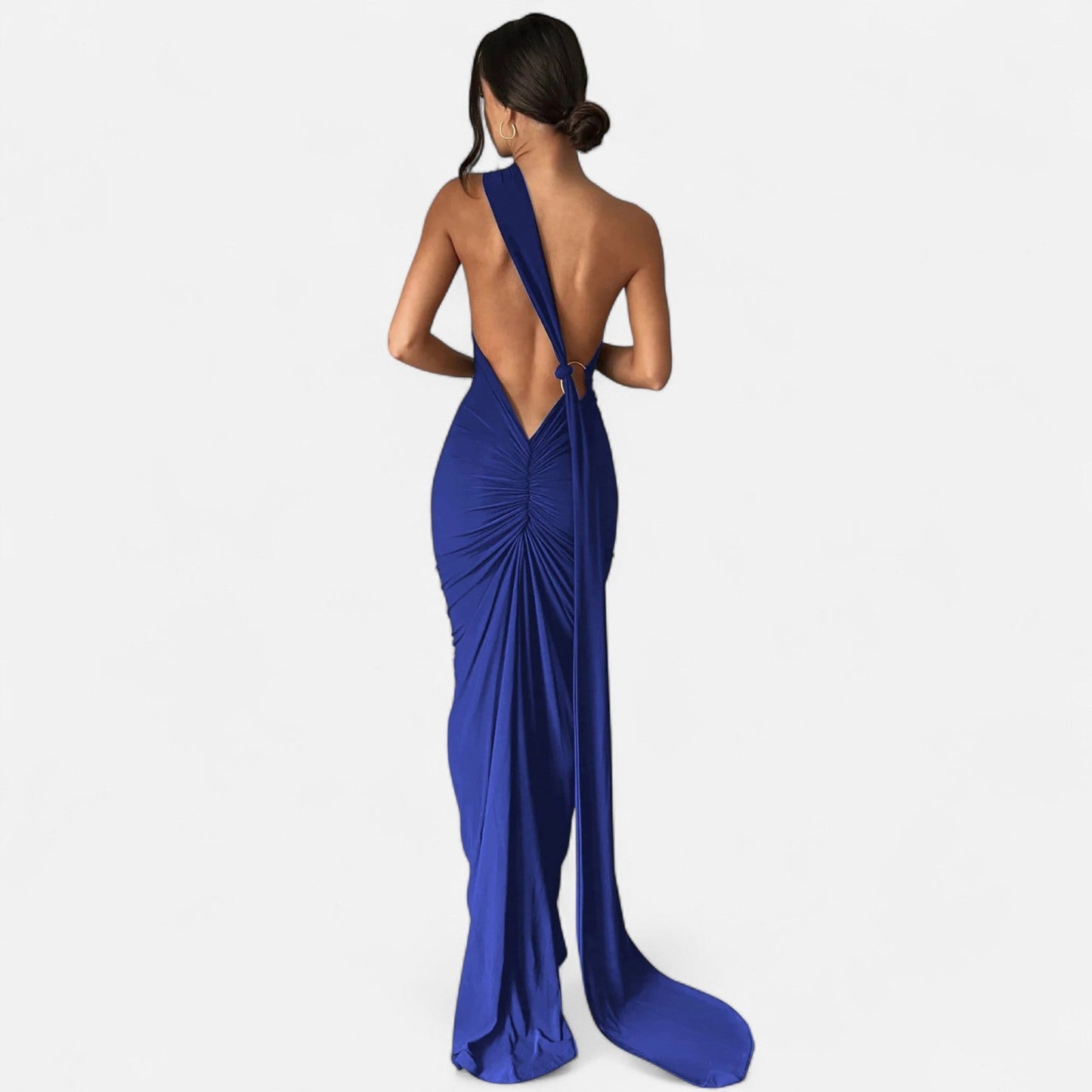 Echwear Women’s Backless Scarf-Tie Evening Dress