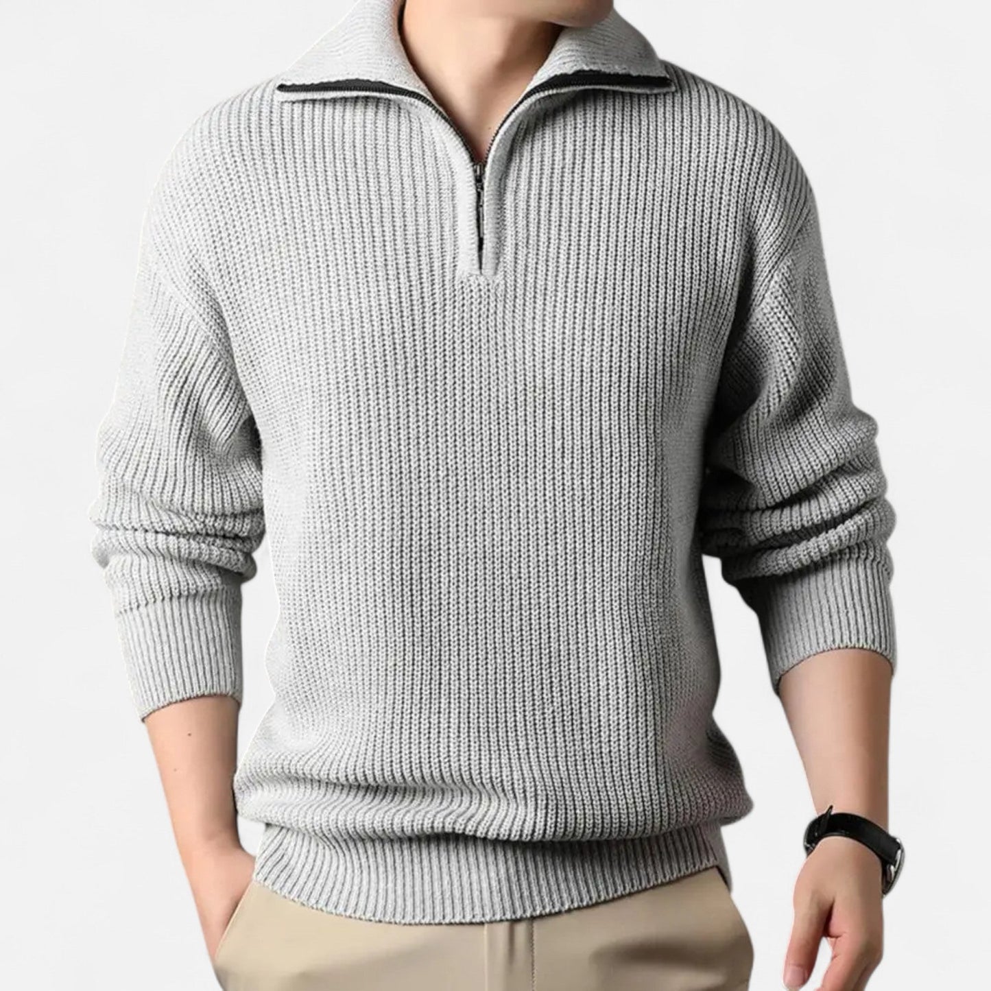 Echwear Men’s Wool-Blend Half-Zip Sweater