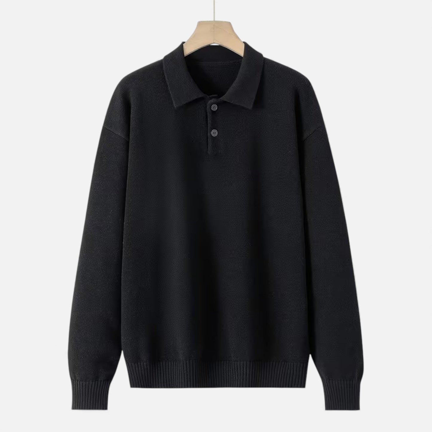 Echwear Men’s Loose-Fit Button-Up Polo Sweater