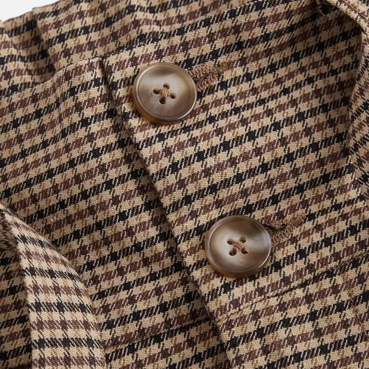 Echwear Women’s Plaid High-Waist Wide-Leg Trousers