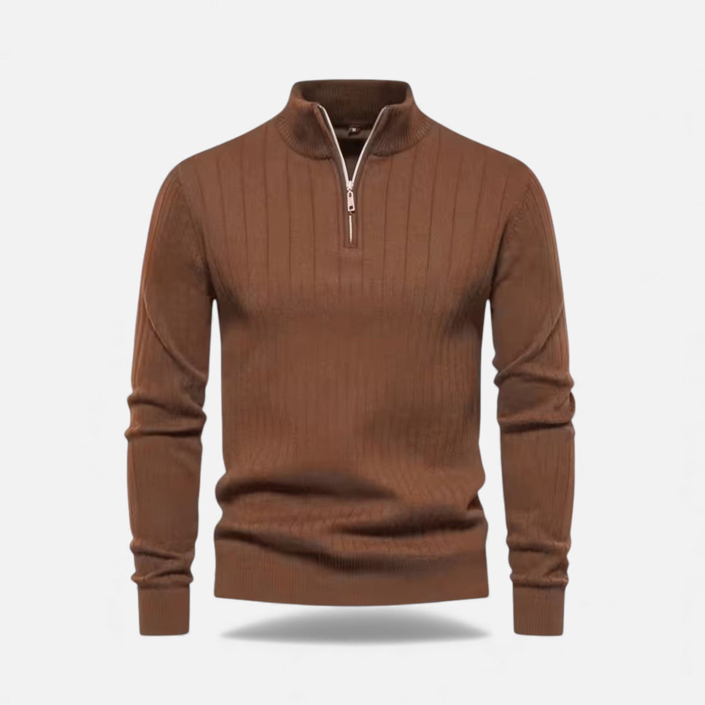 Echwear Men’s Warm Minimalist Zippered Knit Sweater