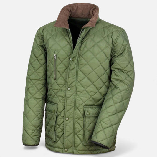 Echwear Men’s Quilted Gold Fleece-Lined Jacket