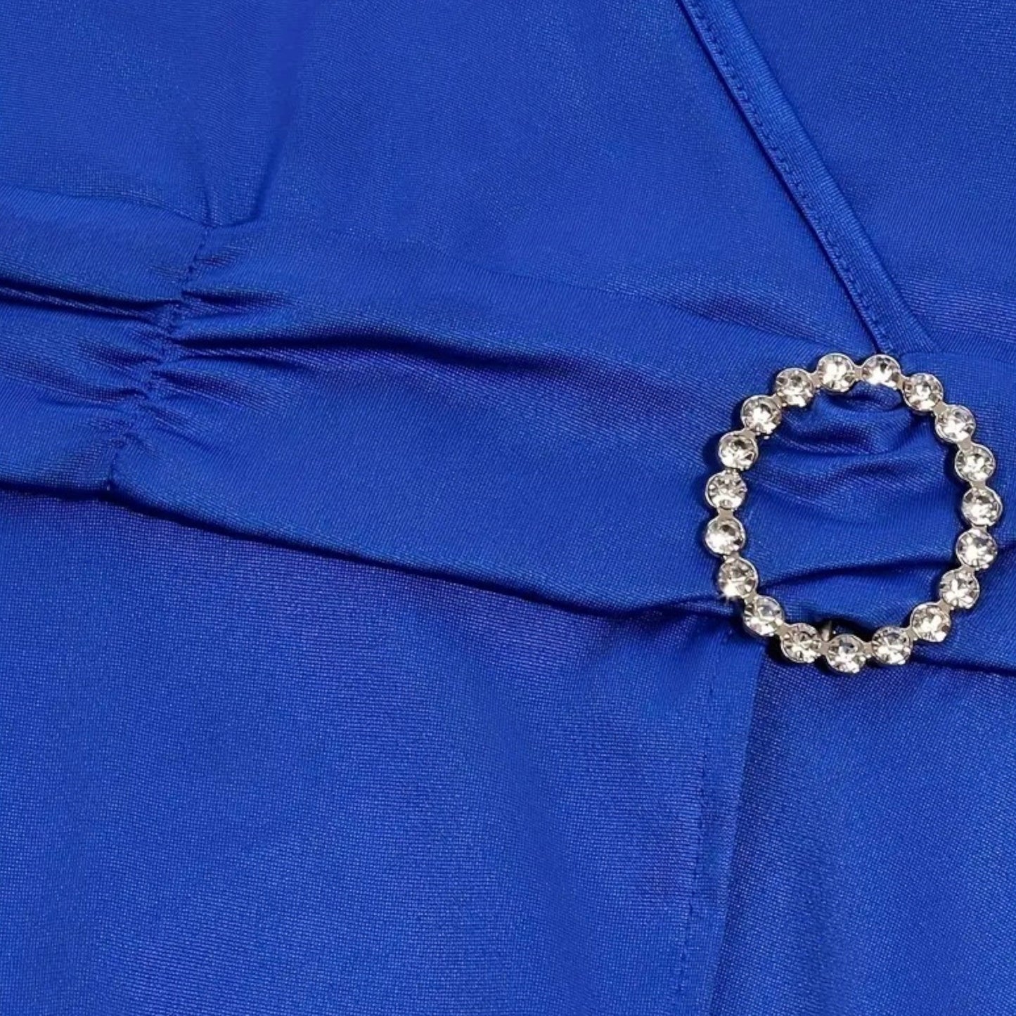 Echwear Women’s Rhinestone V-Neck Asymmetrical Evening Dress