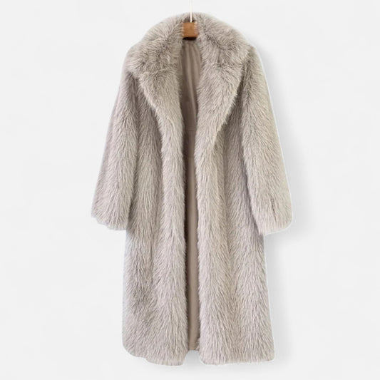 Echwear Women’s Long Faux Fur Overcoat