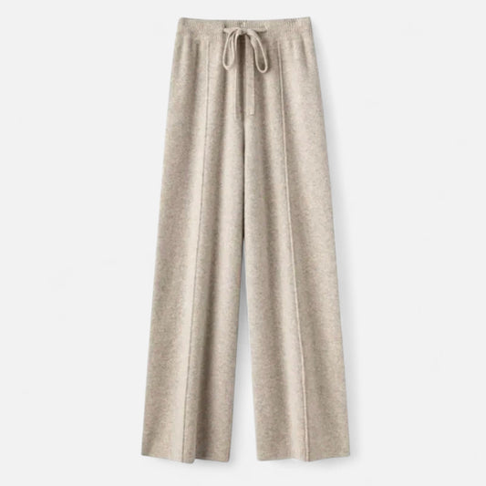 Echwear Women’s Pure Wool Wide-Leg Knit Trousers